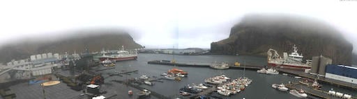 Vestmannaeyjar harbor view right now
